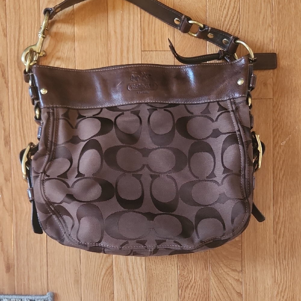 Coach Chocolate Brown Signature Shoulder Bag